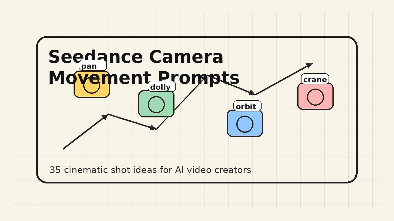 Prompts de mouvement de caméra Seedance : 35 plans cinématographiques pour les créateurs de vidéos IA