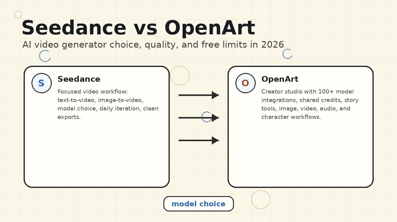 Seedance vs OpenArt AI Video 2026: Kostenlose Credits, Wasserzeichen & Preis getestet